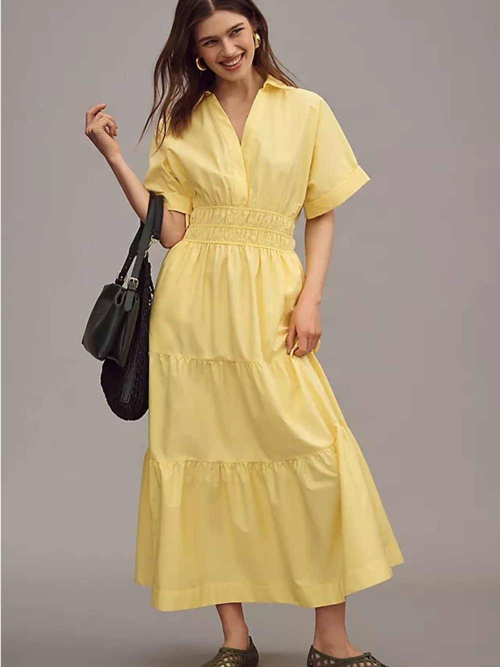 Somerset maxi shirtdress butter yellow